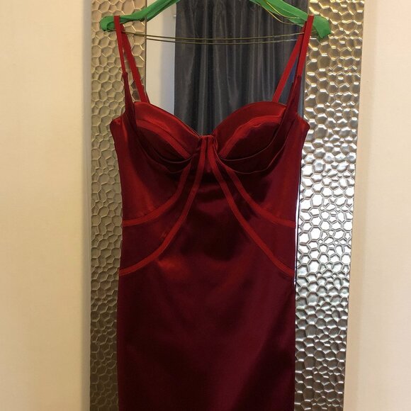 Dina Bar-El Red Satin Dress - Picture 4 of 12